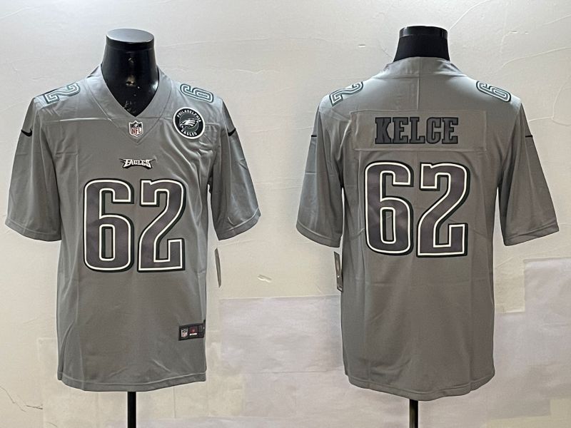 Men Philadelphia Eagles #62 Kelce Grey 2025 Nike Vapor Limited NFL Jersey style 2102->philadelphia eagles->NFL Jersey